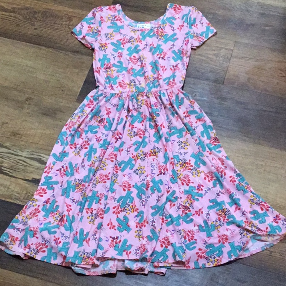 Dot Dot Smile Pink and Blue Flutter Sleeve Sundress